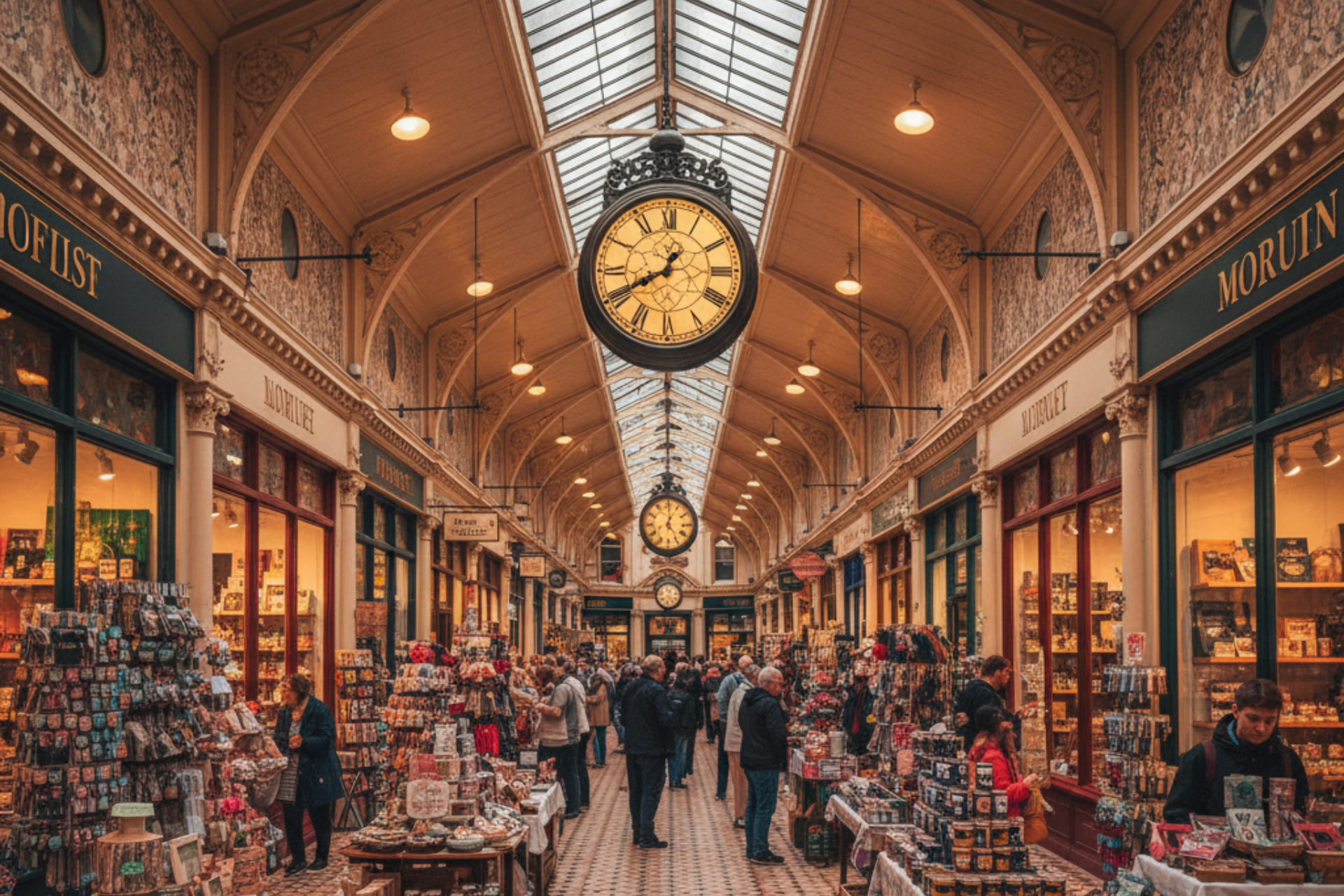 Victorian Market interior with local stalls