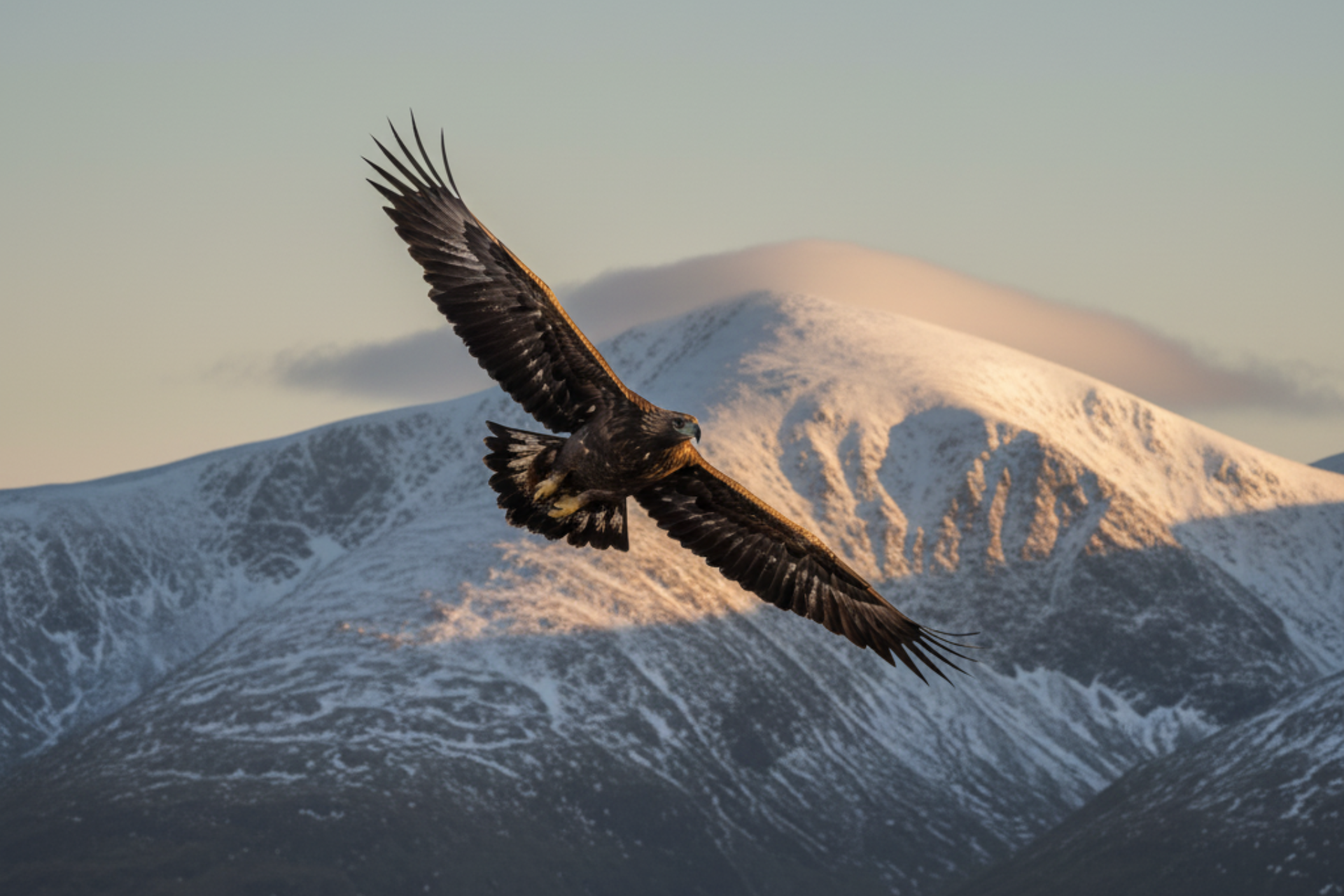 Golden eagle above the Cairngorms