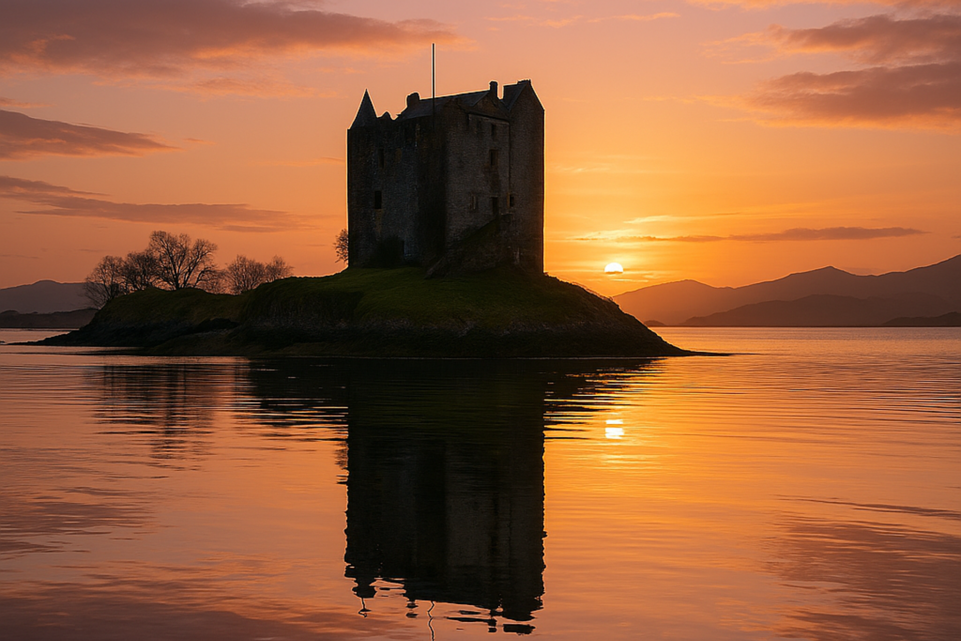 Castle Stalker on the tiny islet