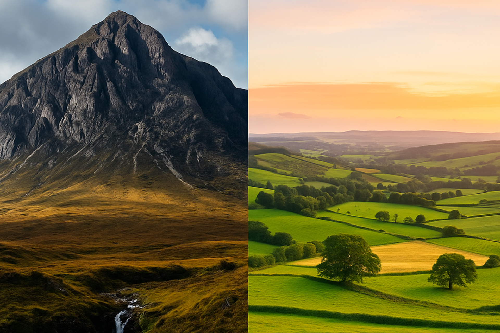 Mountain vs rolling hills