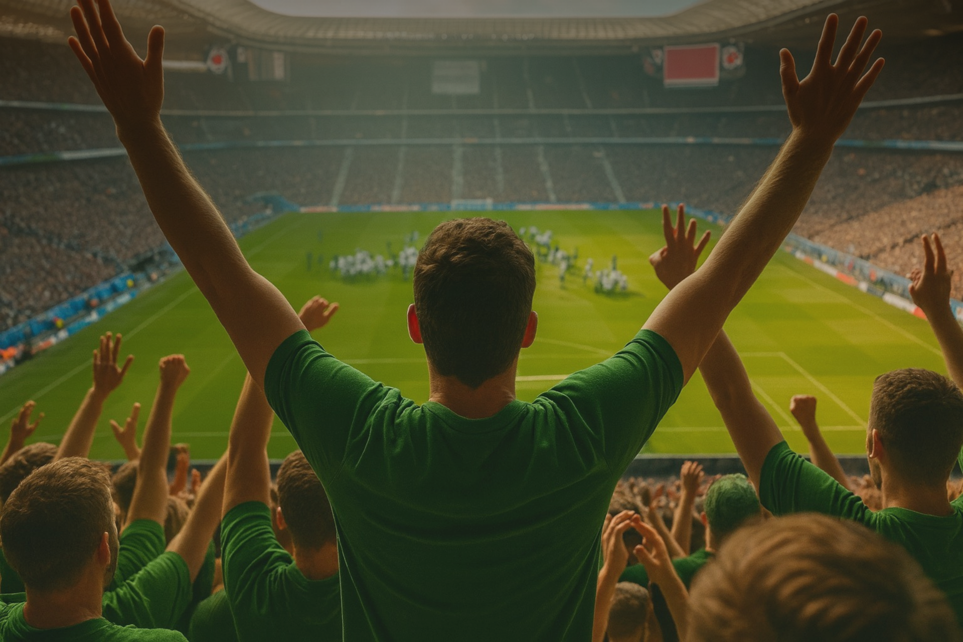 Fans at a football match