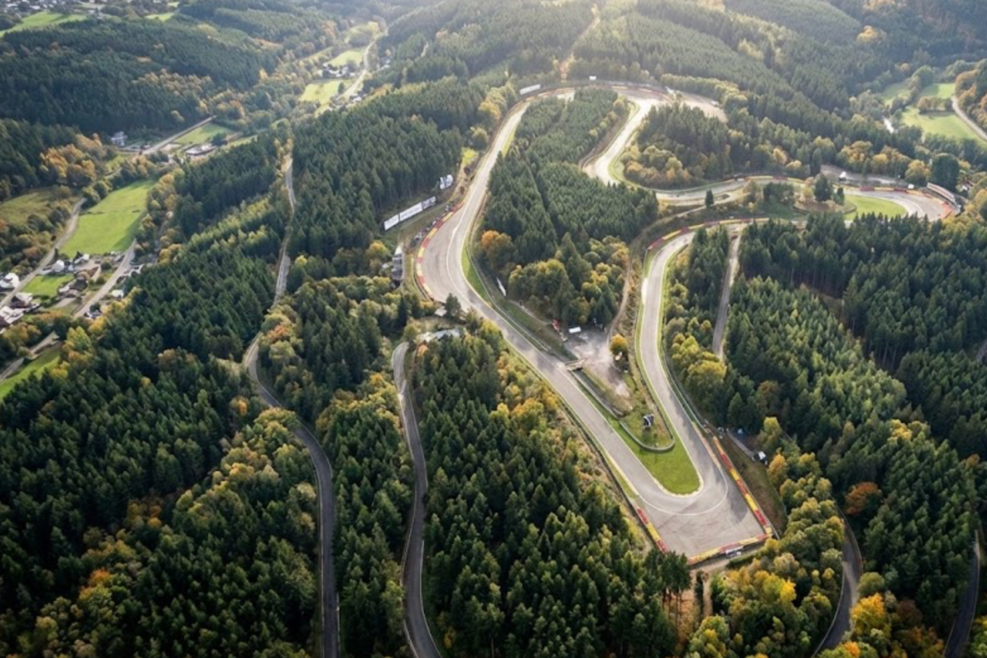 Aerial shot of Spa-Francorchamps