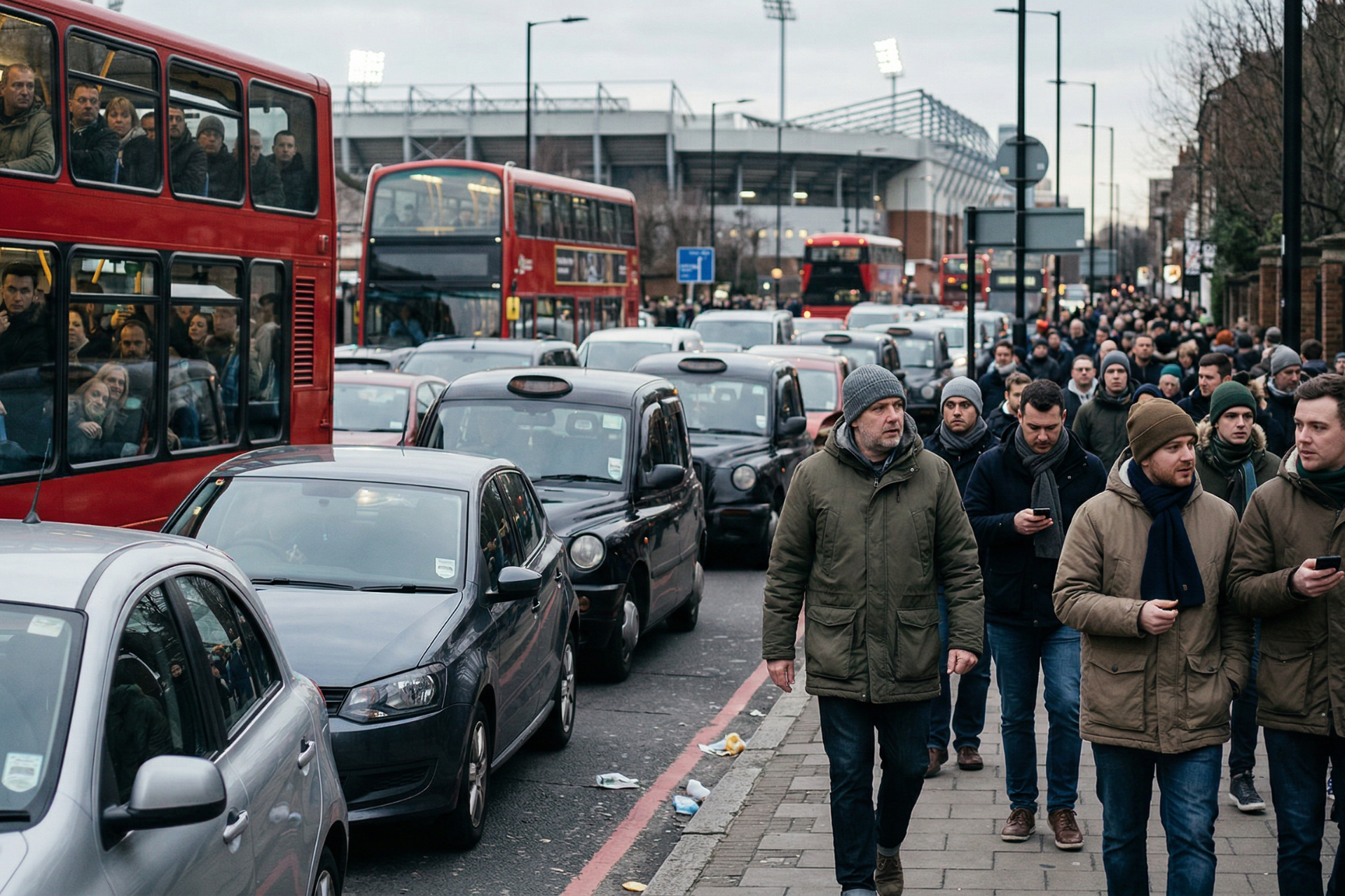 How long does it take to get to Anfield on matchday