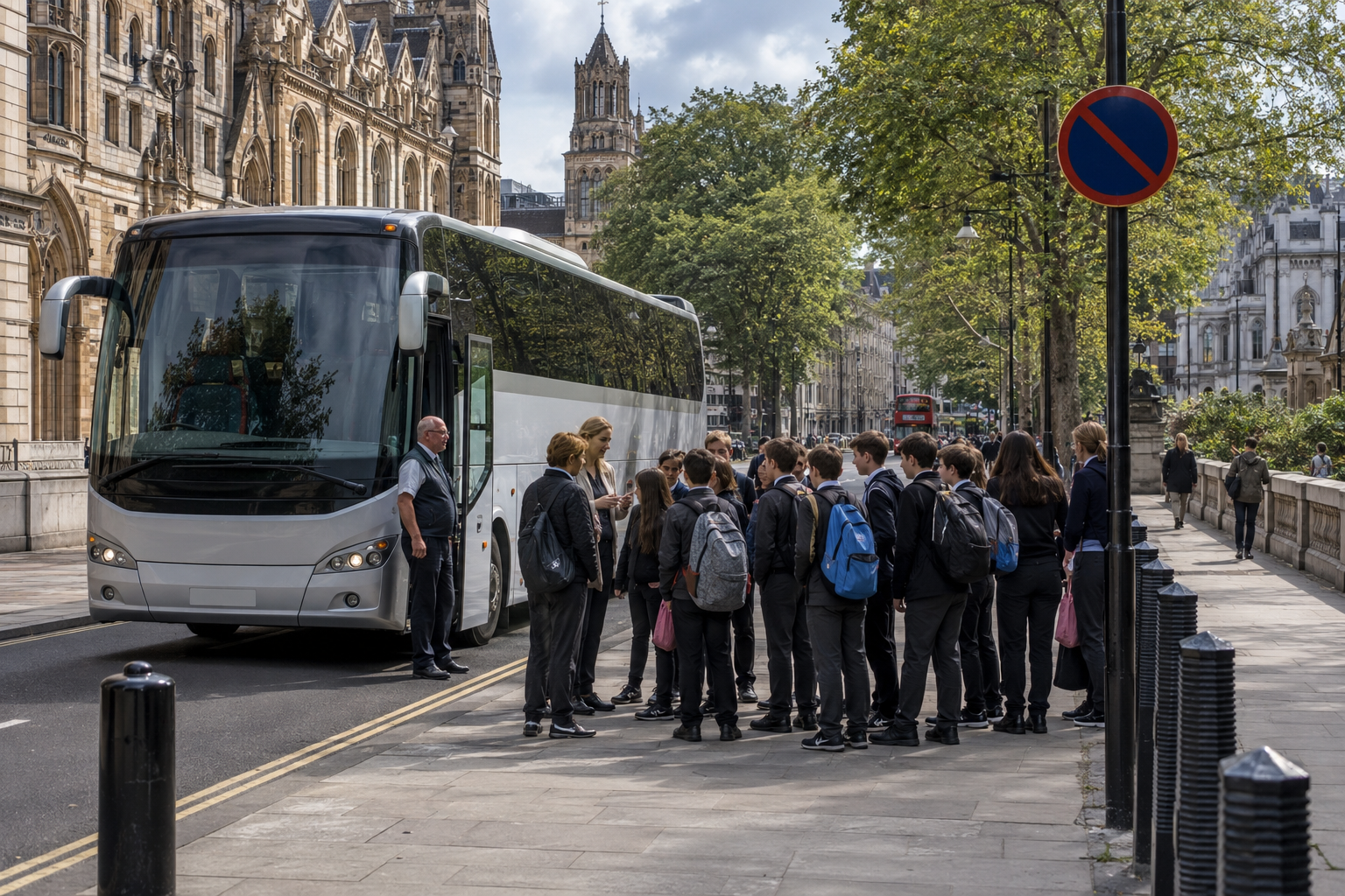 London coach parking school trip: