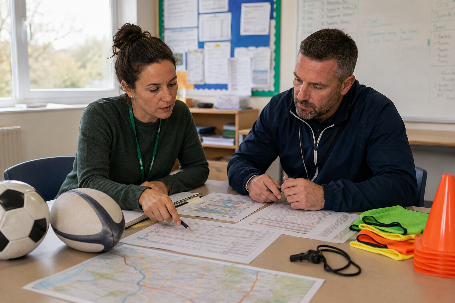 Teachers planning fixtures and training for an Irish school sports tour