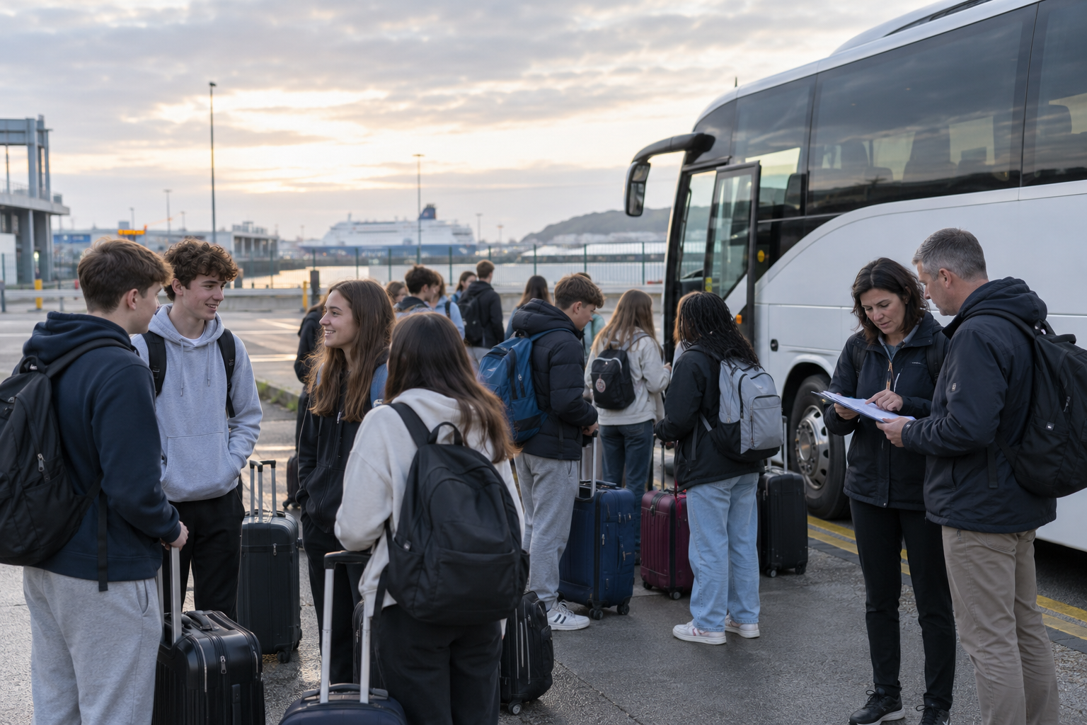 Irish Transition Year students departing for a school tour Irish Transition Year students departing for a school tour