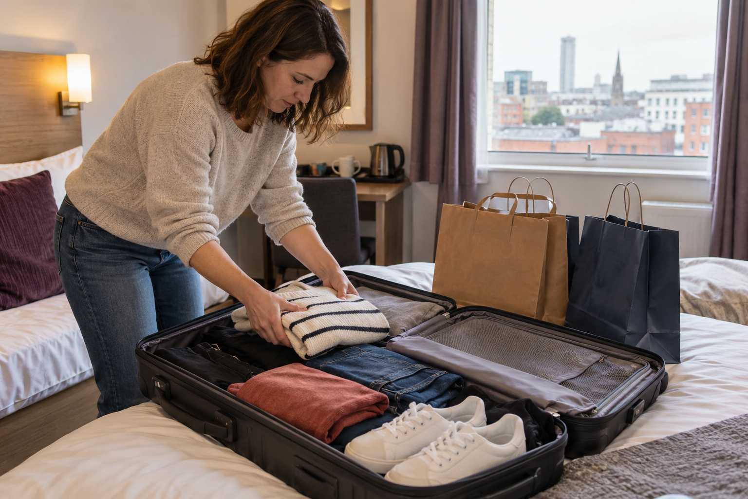 Packing Manchester purchases for home